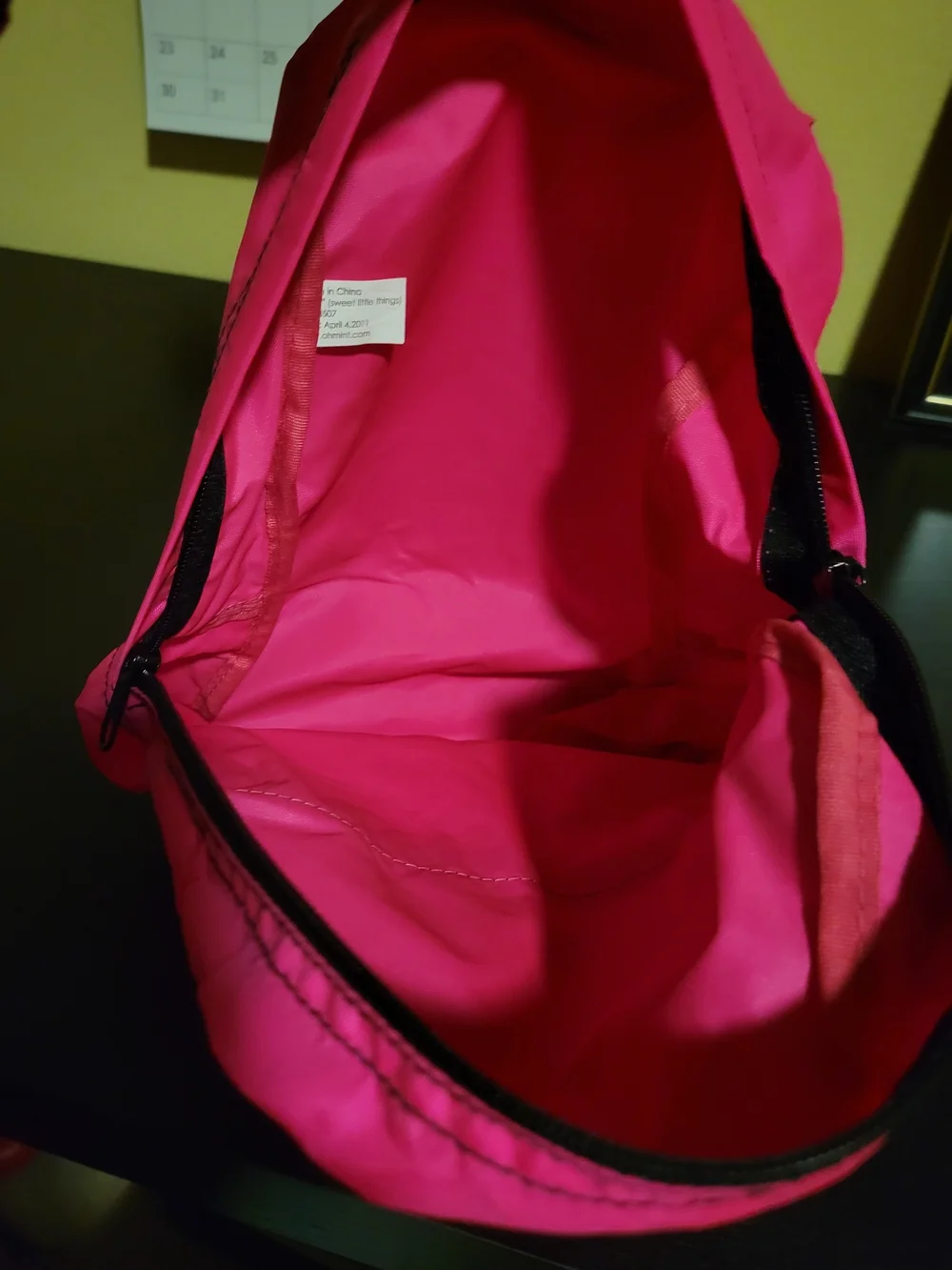 NEW Pink Backpack with Zebra Accent Small Front Zipper Pouch. Back To School
